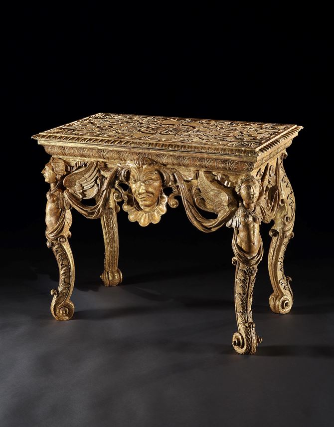 AN IMPORTANT QUEEN ANNE GILTWOOD AND GESSO TABLE TO A DESIGN BY DANIEL MAROT | MasterArt